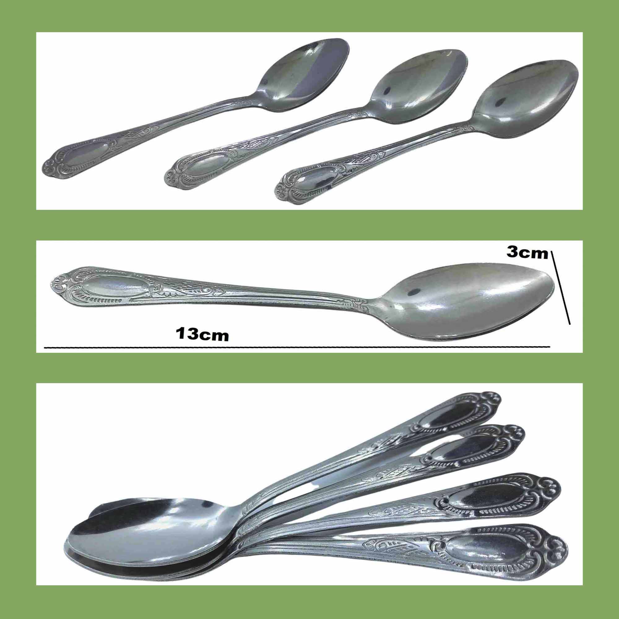 Table & tea Spoons Made of Stainless Steel - Stylish Cutlery (Floral)