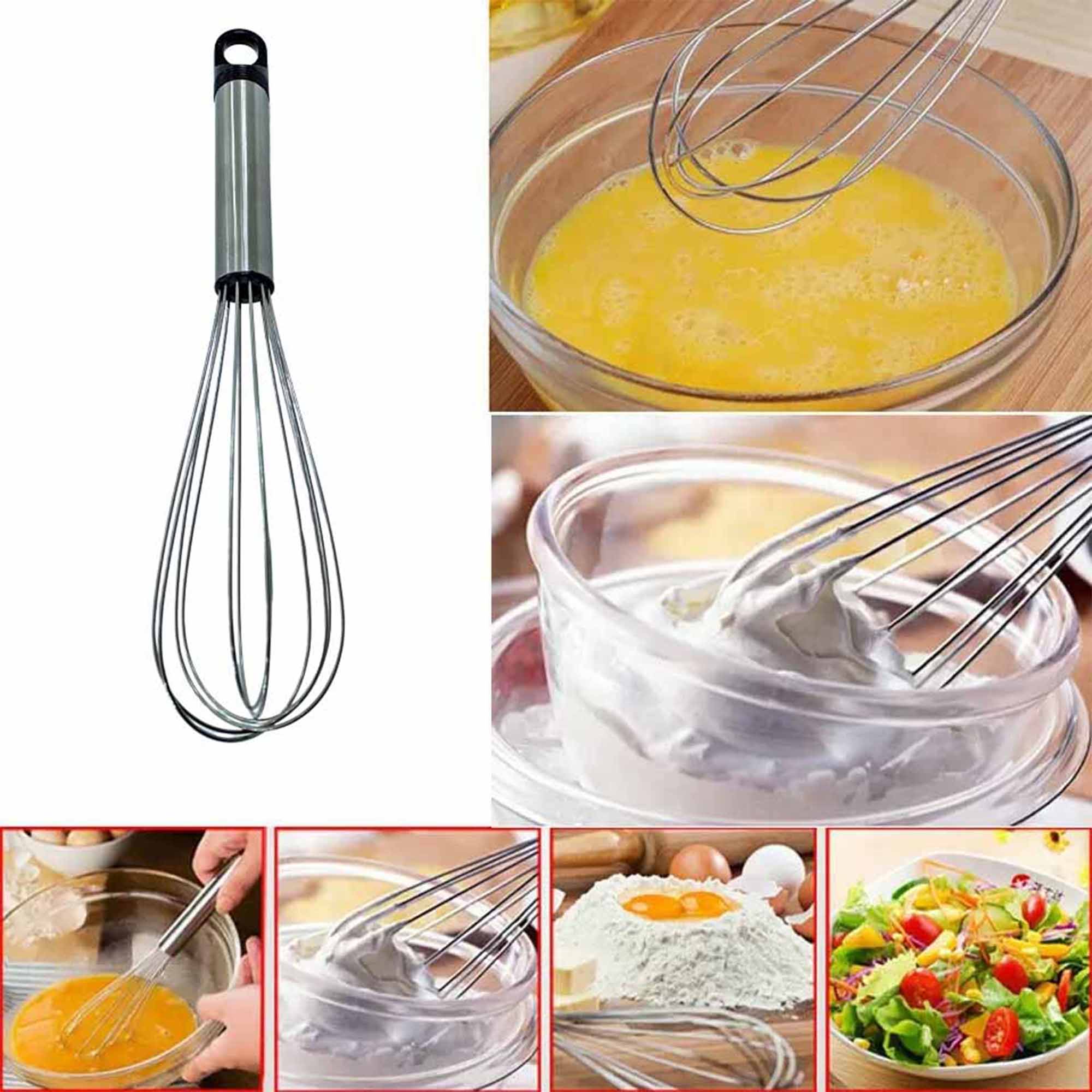Stainless Steel Kitchen Whisk with Manual hand egg beater Mixer Stirring Tool Egg Cream Mixer Stirrer Sauce Beater kitchen accessories Baking Tools & Accessories NowBuy.lk 4