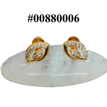Gold plated Stylish Look Eye Theme New Earring With White stone Stud earrings NowBuy.lk