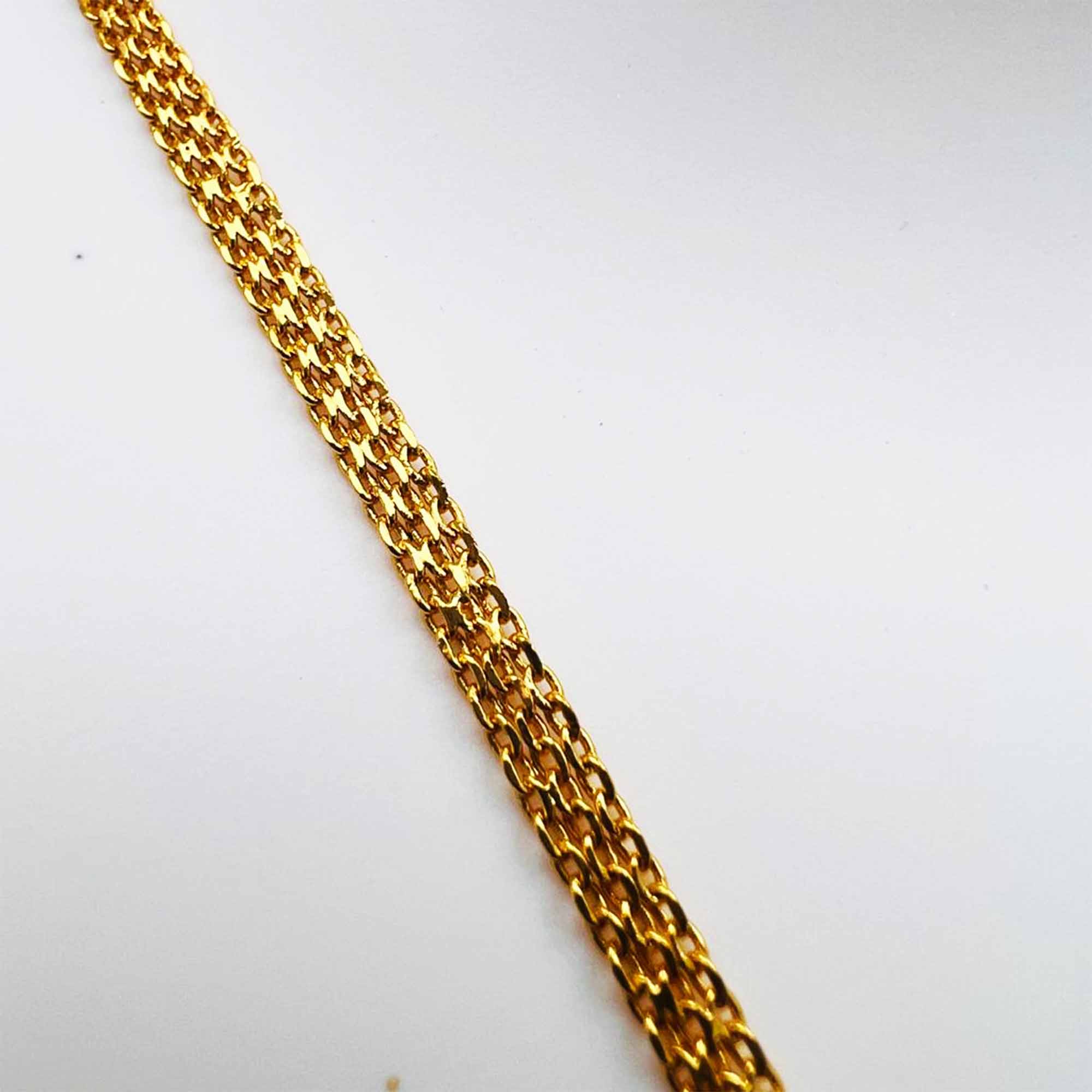 Gold Plated 18/24 Inch Stylish Thin Bismark Chain (NBLK) Necklaces NowBuy.lk 5