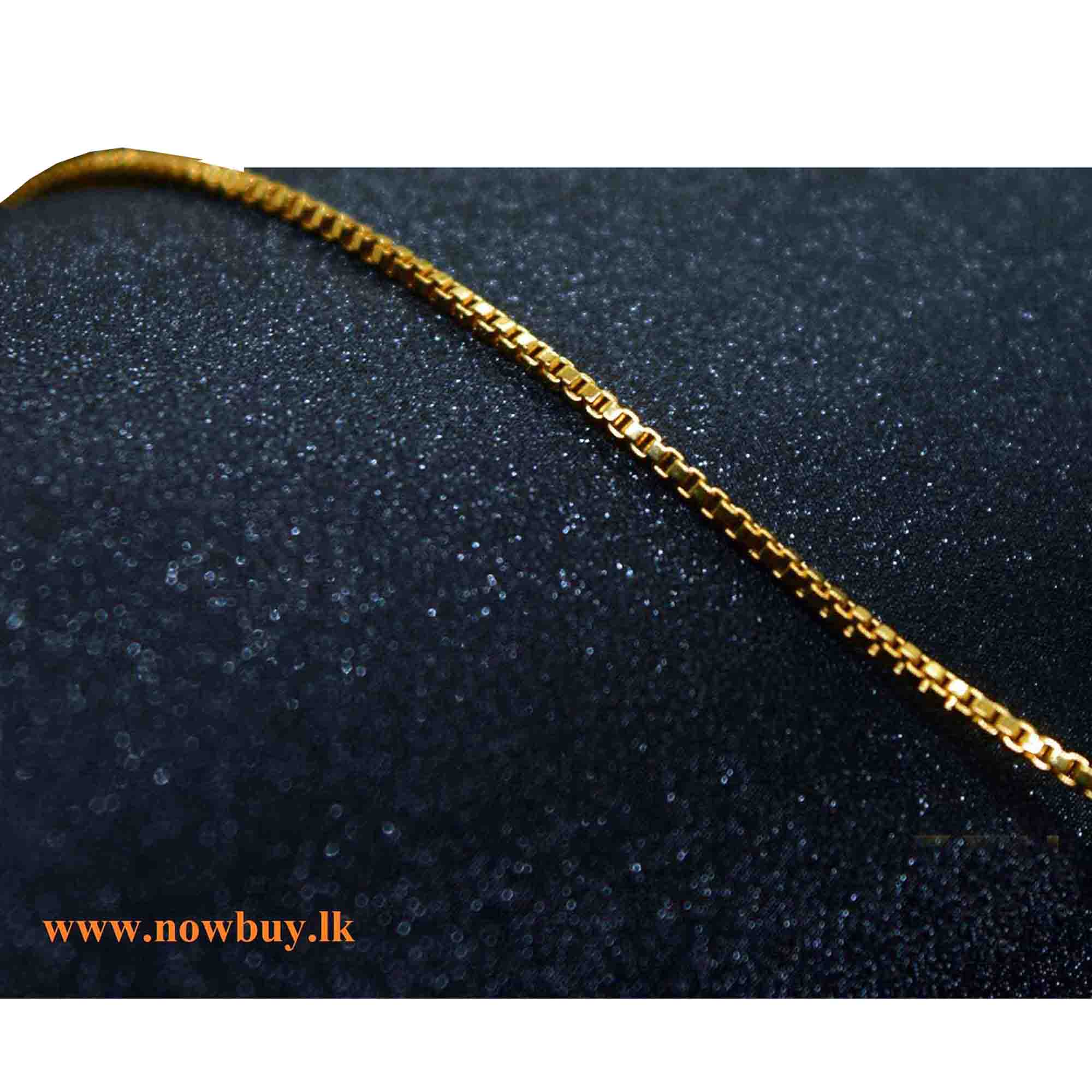 18/24 Inch Short Gold plated 01MM Small BK Box Chain With Small Anchor Pendant (NBLK) Necklaces NowBuy.lk 3
