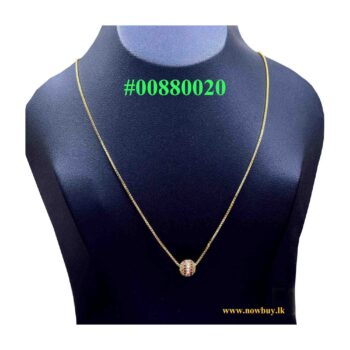 18Inch (45cm) Gold plated Rich look Box chain 01mm with RUBI Red color with Ball pendant (NBLK) Necklaces NowBuy.lk