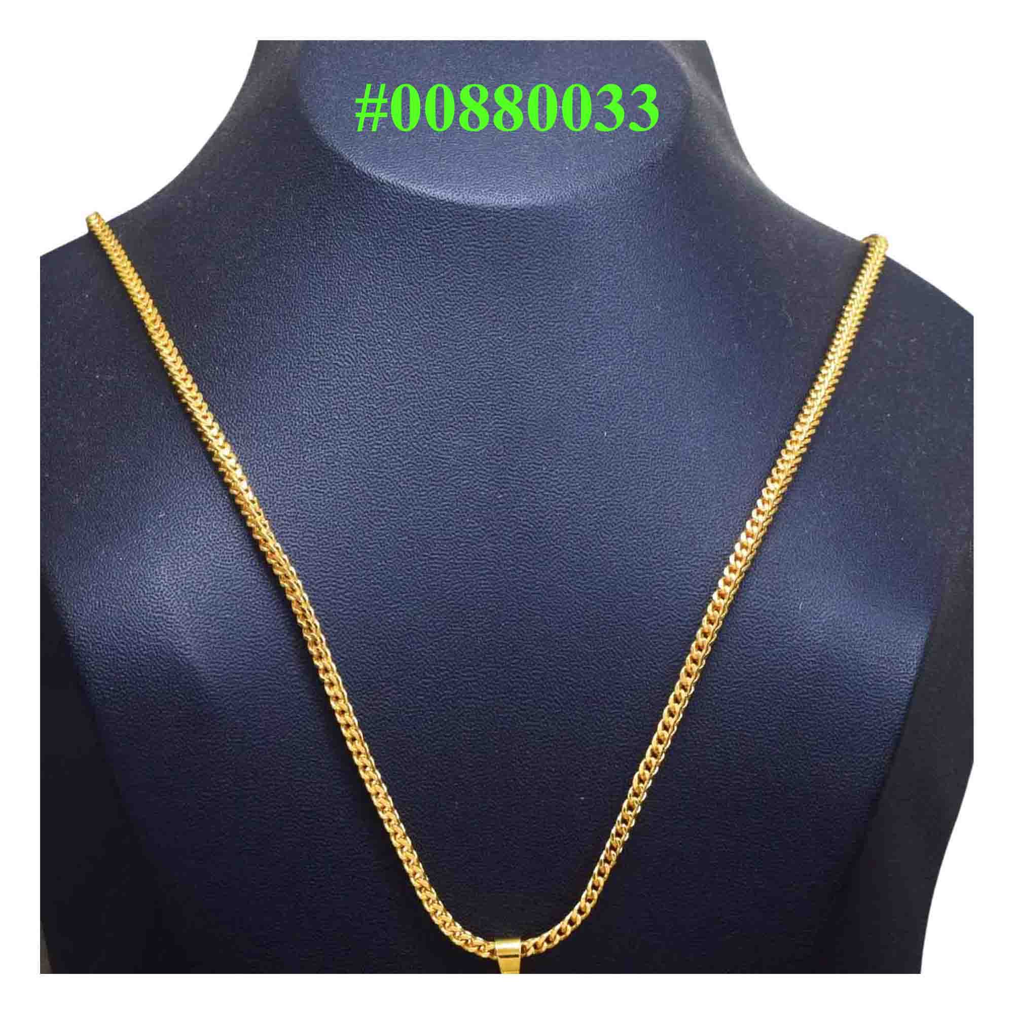Gold Plated 18/24 Inch 3mm Link chain w/o Pendant Necklaces NowBuy.lk 2