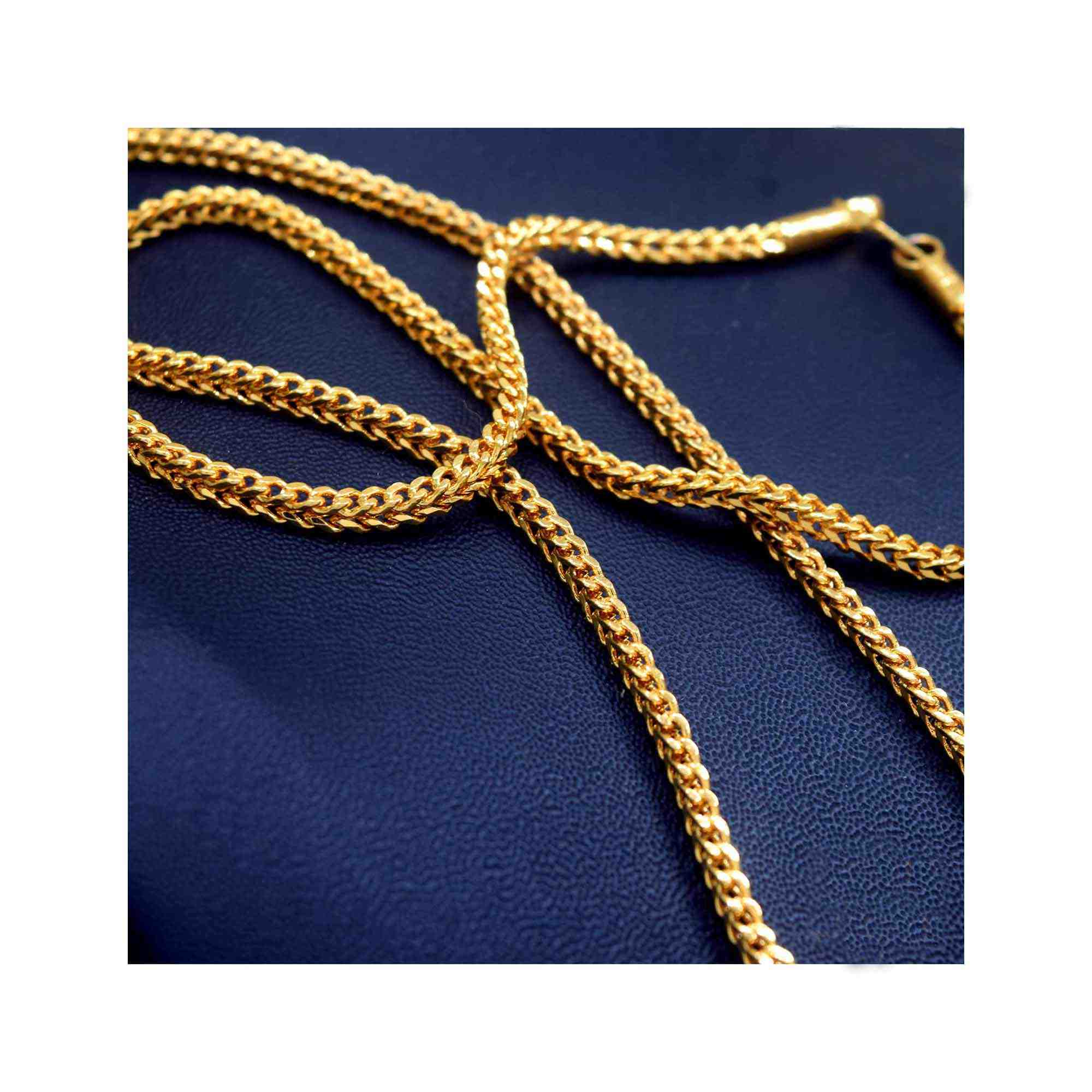 Gold Plated 18/24 Inch 3mm Link chain w/o Pendant Necklaces NowBuy.lk 3