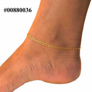 Gold Plated Heart Link Anklet 10″ Chain Kolusu Anklets NowBuy.lk