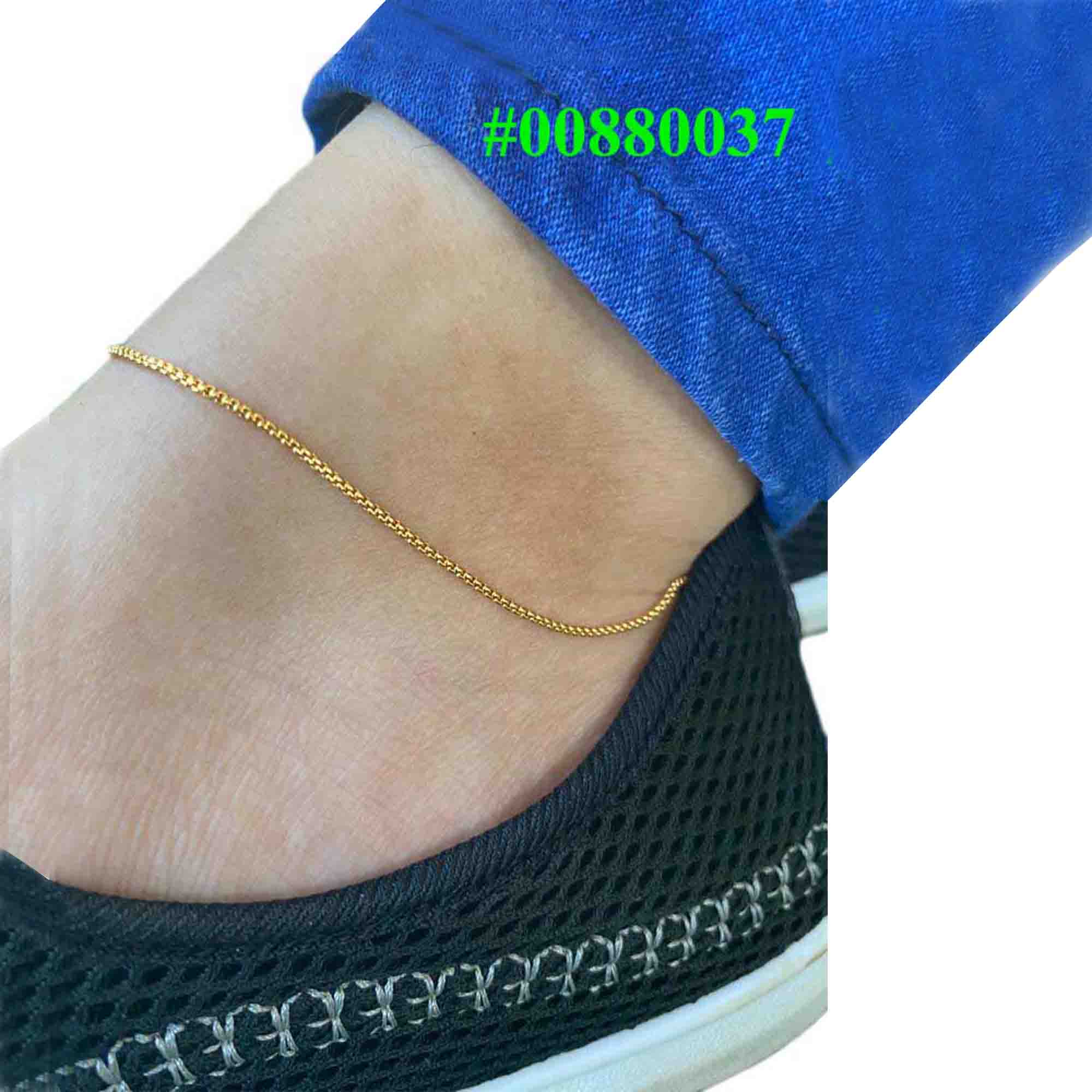 Gold Plated Anklet 10″/10.5″ ROUND Chain Kolusu Anklets NowBuy.lk 2