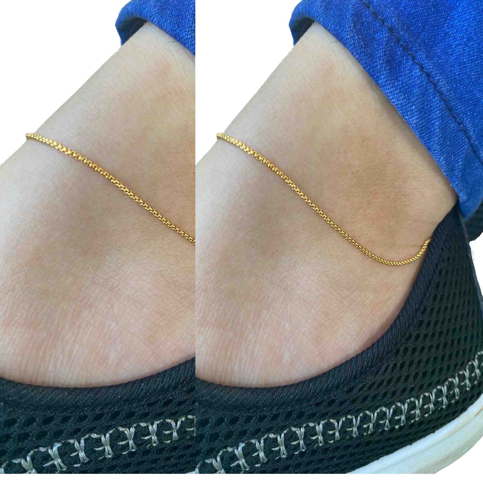Gold Plated Anklet 10″/10.5″ ROUND Chain Kolusu Anklets NowBuy.lk 3
