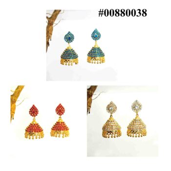 Gold Plated Jimikki Earrings With Fixed Stone Drop earrings NowBuy.lk