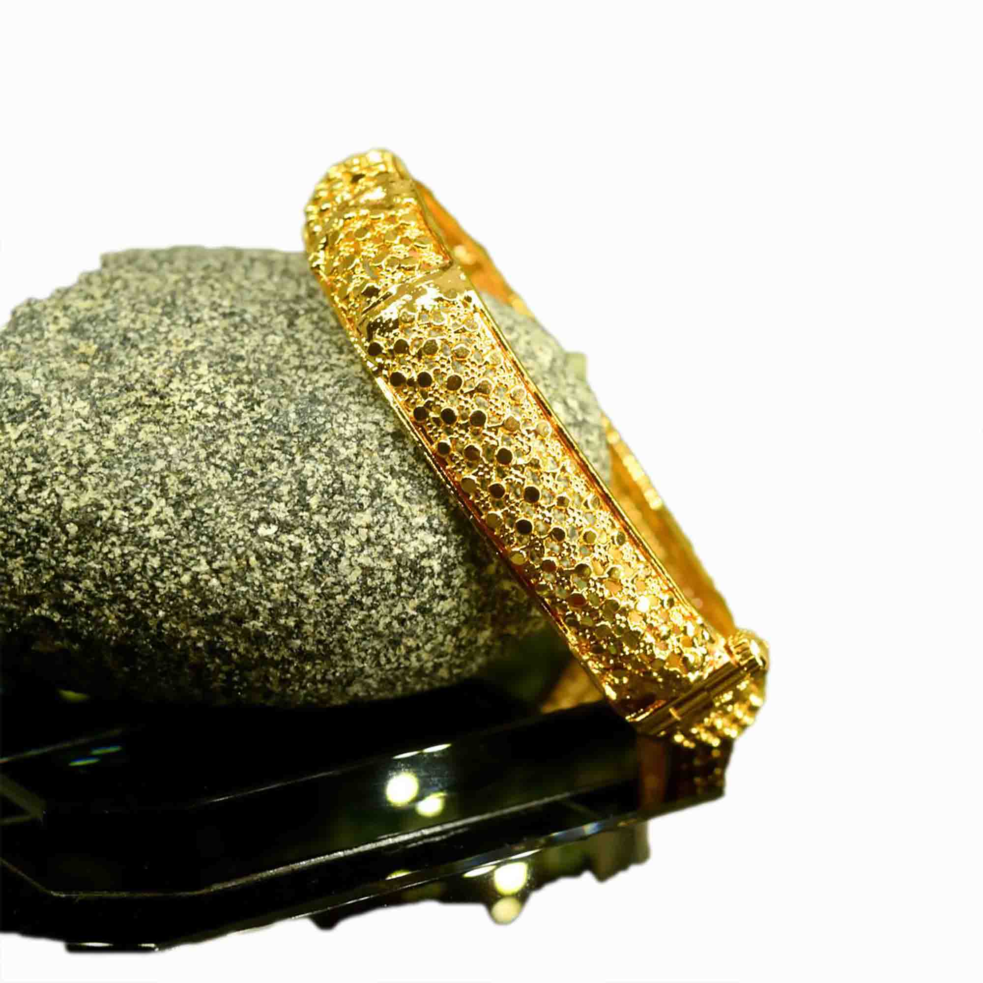 Gold Plated Plain Screw Lock Bangle Jewelry Bracelets & Bangles NowBuy.lk 5