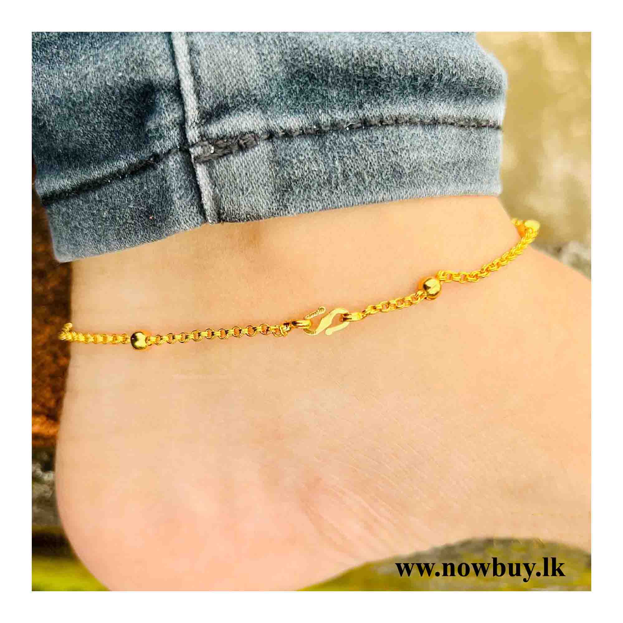 Gold Plated Ball Type Anklet Round Chain Kolusu Anklets NowBuy.lk 3