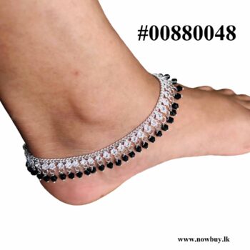 Silver Plated Kamal Anklet Hanging Black pearl Anklets NowBuy.lk