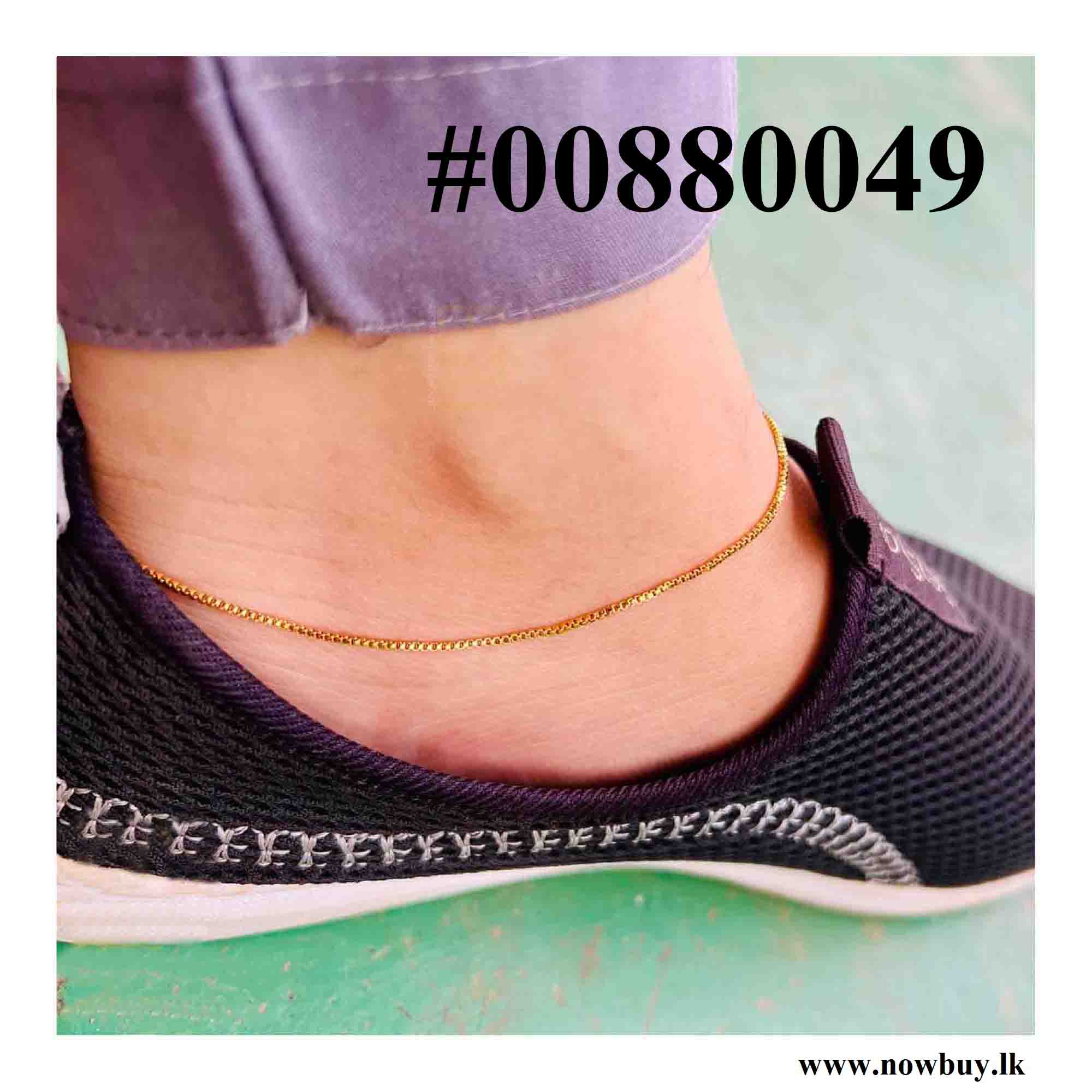 Gold Plated Foot Anklet 1mm BOX Chain Kolusu Anklets NowBuy.lk 2