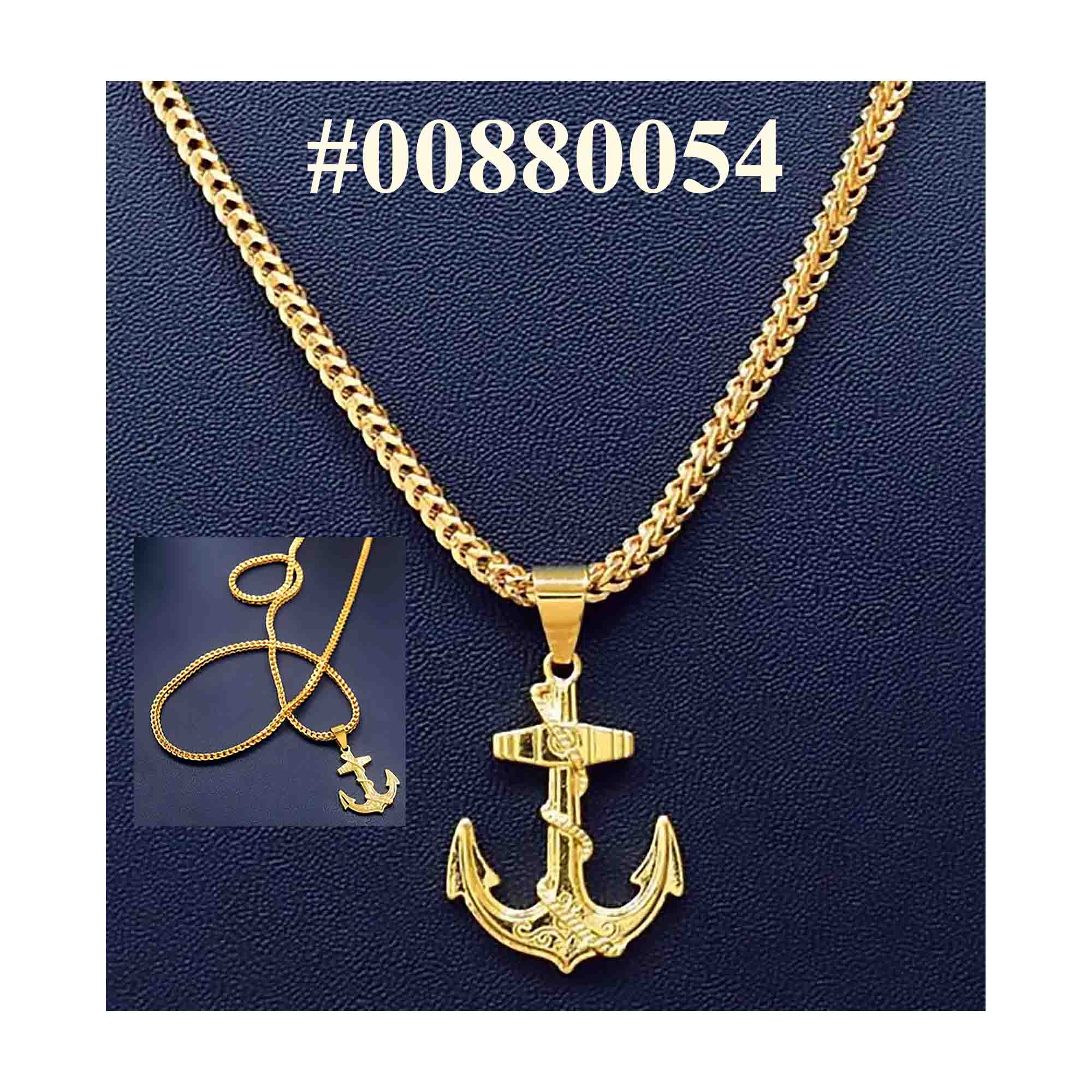 Gold Plated 18″/24″ 3mm FOX chain Anchor pendent Necklaces NowBuy.lk 2