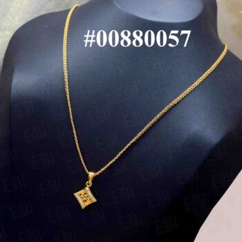 Gold plated 2mm Bismark Chain Box Alva Pendant Necklaces NowBuy.lk