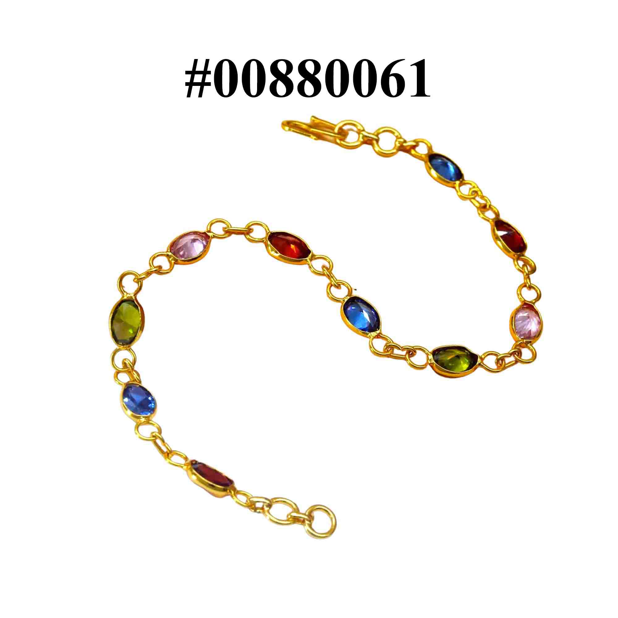 Gold plated Multi Color Oval Stone Bracelet Bracelets & Bangles NowBuy.lk 2