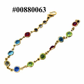 Gold plated Round Multi color Stone Bracelet Bracelets & Bangles NowBuy.lk