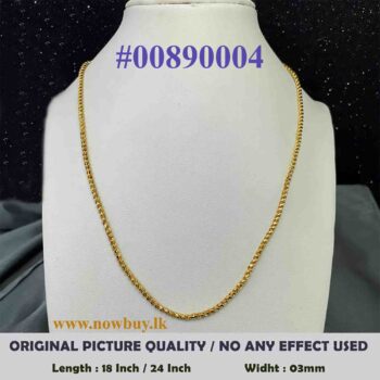 Gold Plated Snack Rope Chain (Round) 18/24 Inch Necklaces NowBuy.lk