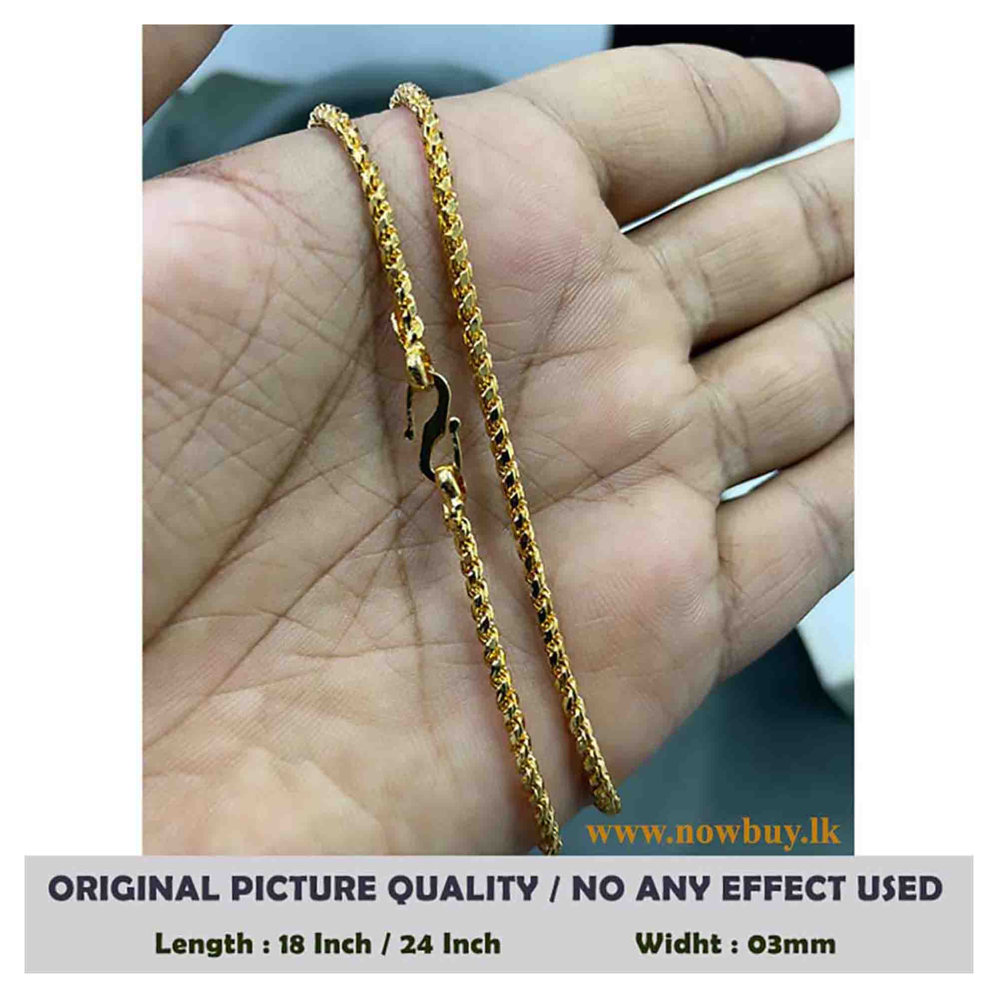 Gold Plated Snack Rope Chain (Round) 18/24 Inch Necklaces NowBuy.lk 4