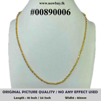 Gold Plated 02mm Rope Chain 18/24 Inch (NBLK) Necklaces NowBuy.lk