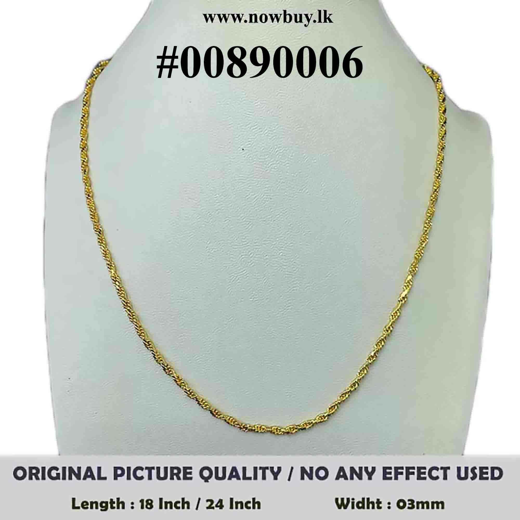Gold Plated 02mm Rope Chain 18/24 Inch (NBLK) Necklaces NowBuy.lk 2