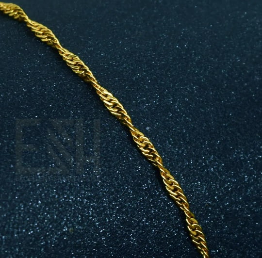 Gold plated 1.5mm Thin Karali Chain Stone Pendant Necklaces NowBuy.lk 4
