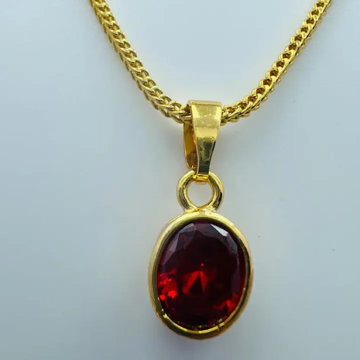 Gold Plated 1mm FOX Chain Oval Pendant, Earring Necklaces NowBuy.lk 5