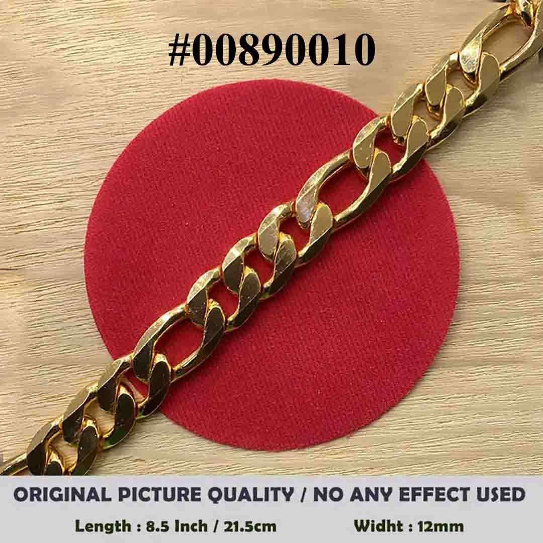 Gold Plated Big 12mm Lara Bracelet 4 Men (NBLK) Bracelets & Bangles NowBuy.lk 2