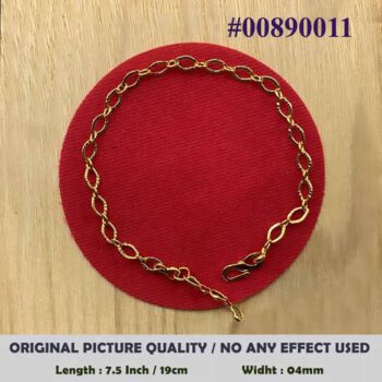 Gold Plated 4mm Half Machine cut Link Bracelet Bracelets & Bangles NowBuy.lk