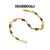 Gold plated Multi Color Oval Stone Bracelet